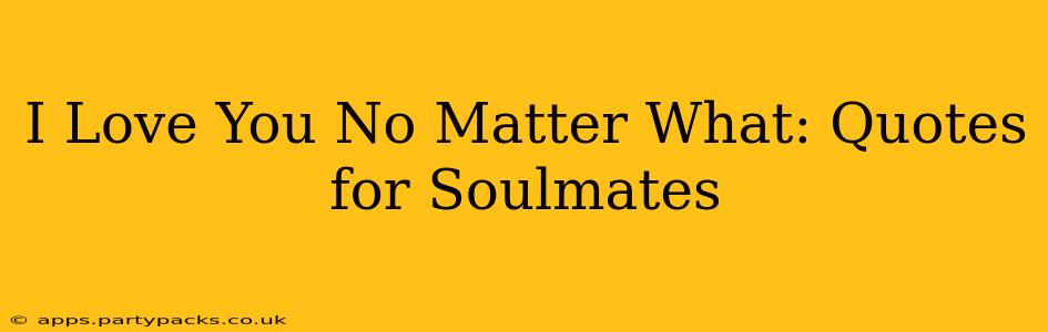 I Love You No Matter What: Quotes for Soulmates