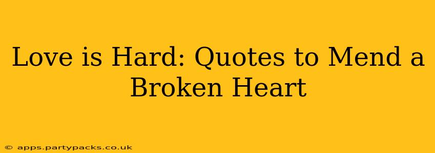 Love is Hard: Quotes to Mend a Broken Heart