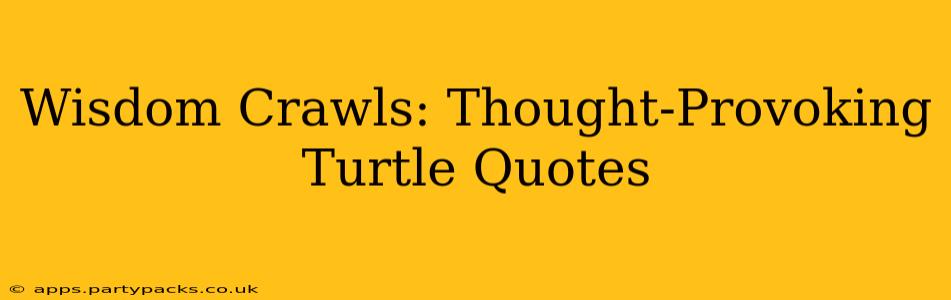 Wisdom Crawls: Thought-Provoking Turtle Quotes